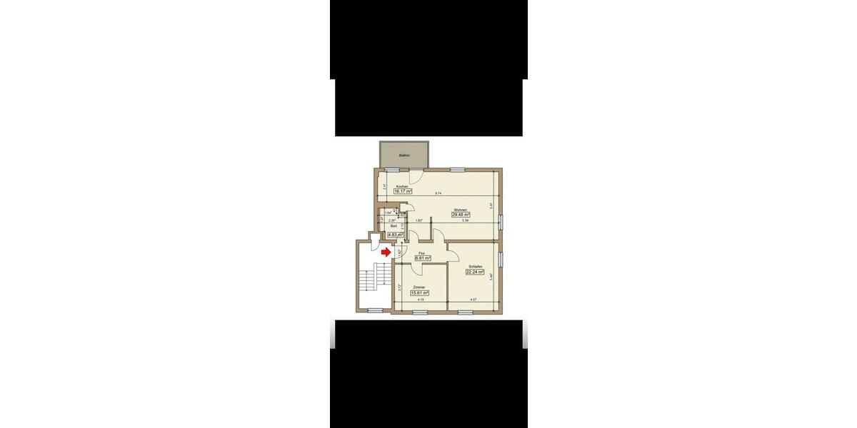 Etagenwohnung Kitzingen - 3 Zimmer, 99 m&sup2;, 1.138&euro; | Angebot:26296540