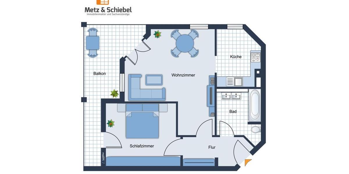 Etagenwohnung Walluf - 2 Zimmer, 62 m&sup2;, 950&euro; | Angebot:26561184