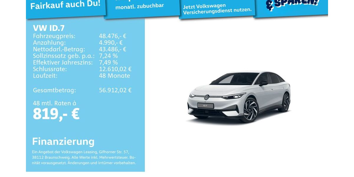 VW ID.7 14.690 km 47.991 &euro; Mannheim 68309