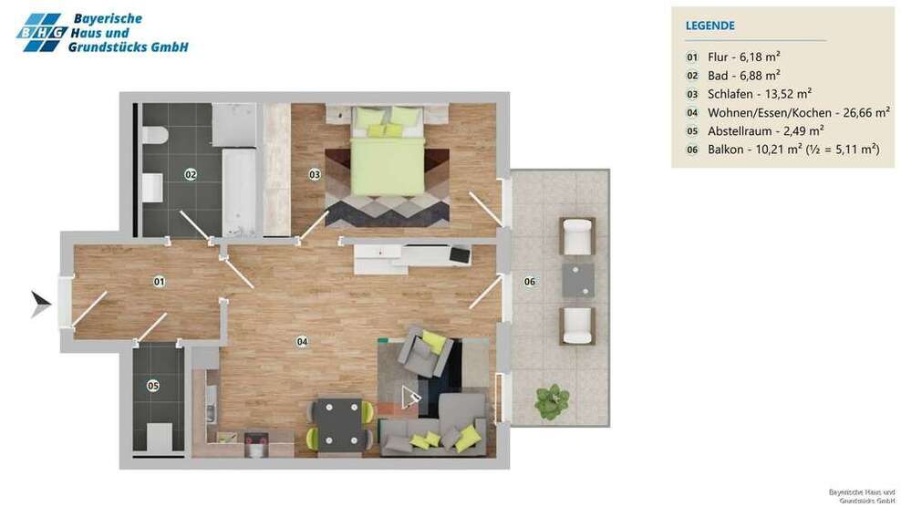 Wohnung zum Kaufen in Winzer 201.630 € 60.84 m²
