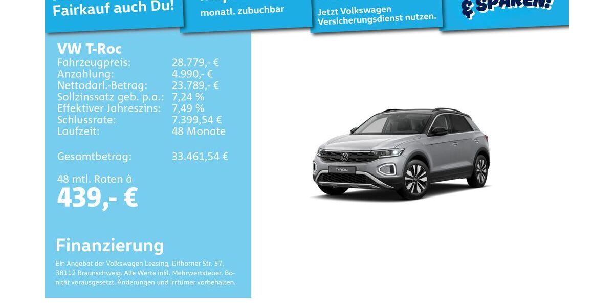 VW T-Roc 23.467 km 27.992 &euro; Mannheim 68309