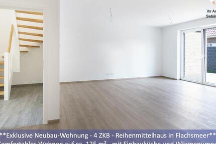 ***Exklusive Neubau-Wohnung - 4 ZKB - Reihenmittelhaus in Flachsmeer*** Carport, Garten, Einbauküche 4 zimmer