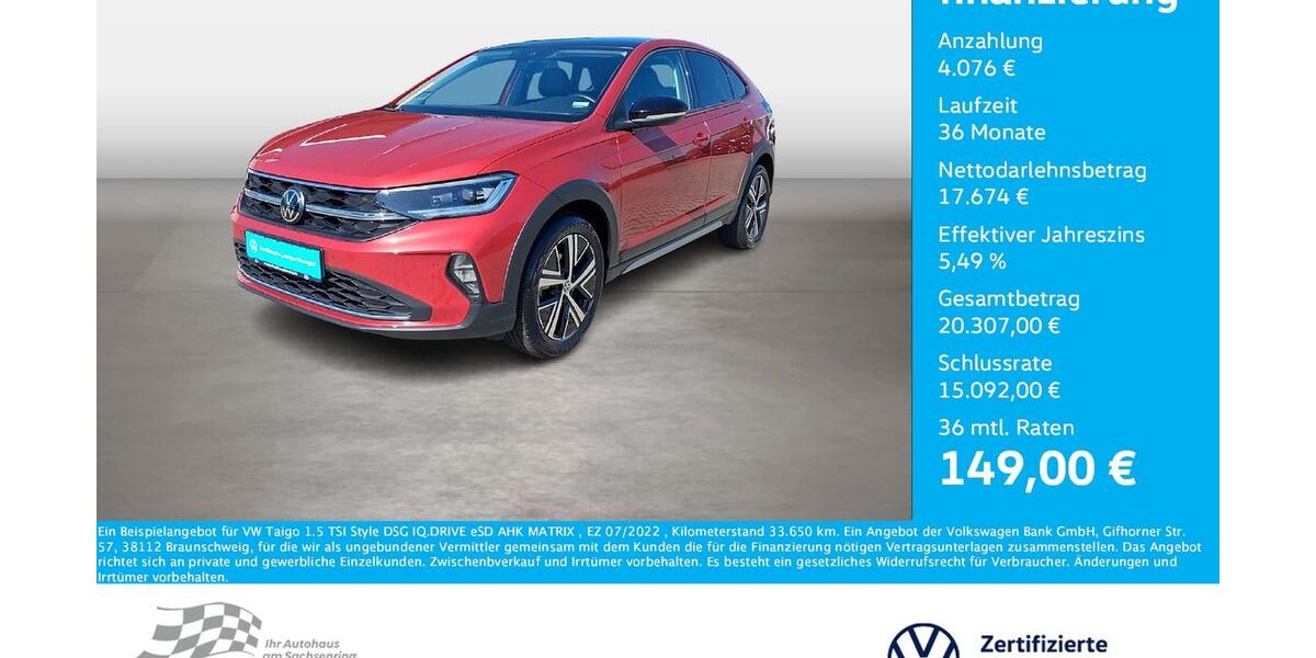 VW Taigo 33.650 km 20.975 &euro; Bernsdorf 09337
