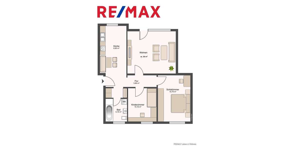 Etagenwohnung Dachau - 3 Zimmer, 80 m&sup2;, 395.000&euro; | Angebot:26238687