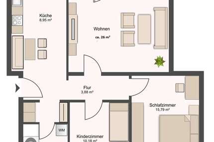 Wohnung Dachau - 3 Zimmer, 80 m&sup2;, 395.000&euro; | Angebot:26238687