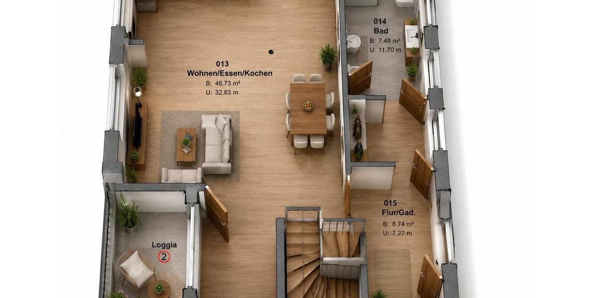 Maisonettenwohnung Nümbrecht - 4 Zimmer, 132 m&sup2;, 1.450&euro; | Angebot:26660531