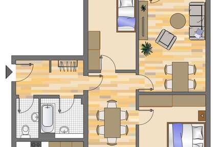 Wohnung Düsseldorf Hassels - 3 Zimmer, 81 m&sup2;, 992&euro; | Angebot:26907463