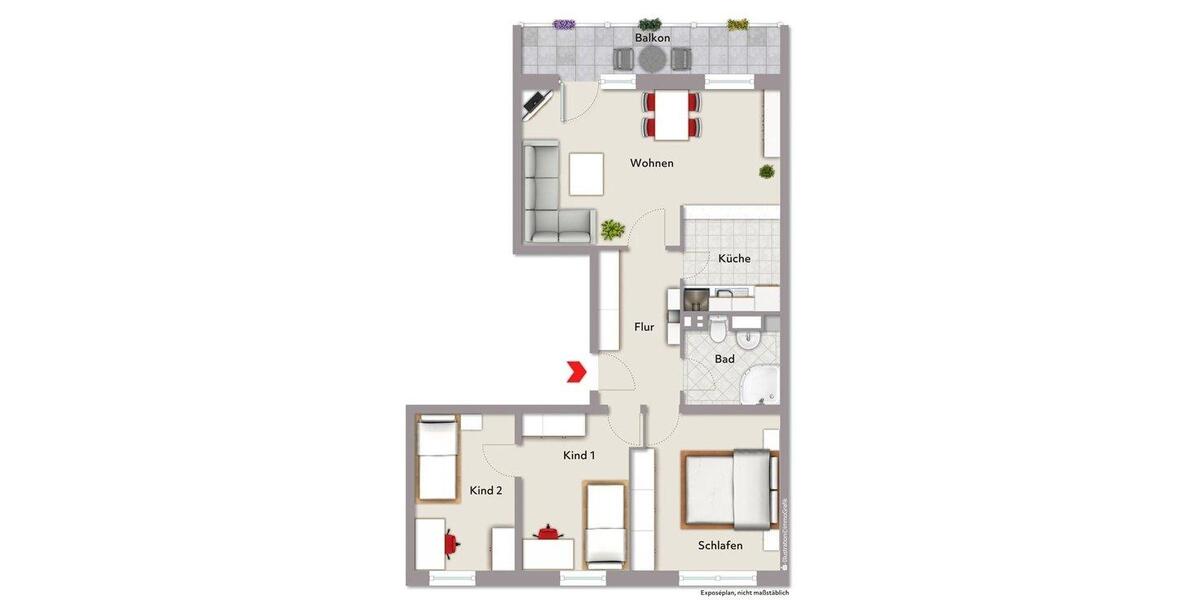 Etagenwohnung Cottbus Spremberger Vorstadt - 4 Zimmer, 68 m&sup2;, 544&euro; | Angebot:26417138