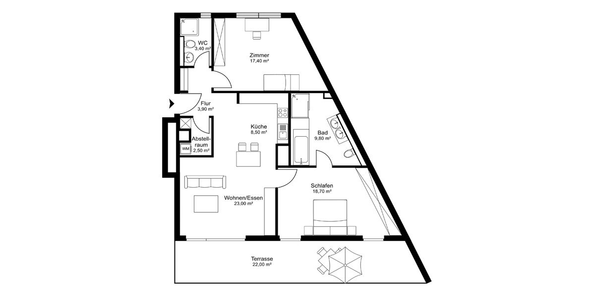 Etagenwohnung Berlin Moabit - 3 Zimmer, 97 m&sup2;, 2.500&euro; | Angebot:26865505