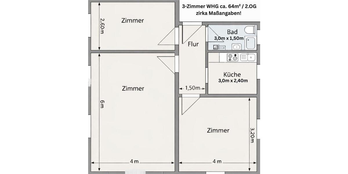 Etagenwohnung Villingen-Schwenningen Kopsbühl - 3 Zimmer, 64 m&sup2;, 180.000&euro; | Angebot:27096368