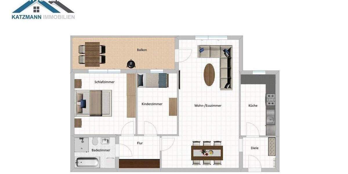 Charmante 3-Zimmer-Eigentumswohnung mit großem Balkon zu verkaufen 3 zimmer