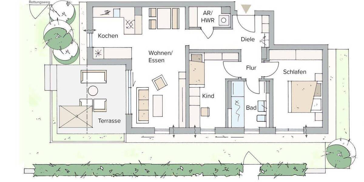 Terrassenwohnung Nürnberg Spitalhof - 3 Zimmer, 77 m&sup2;, 505.585&euro; | Angebot:26867629