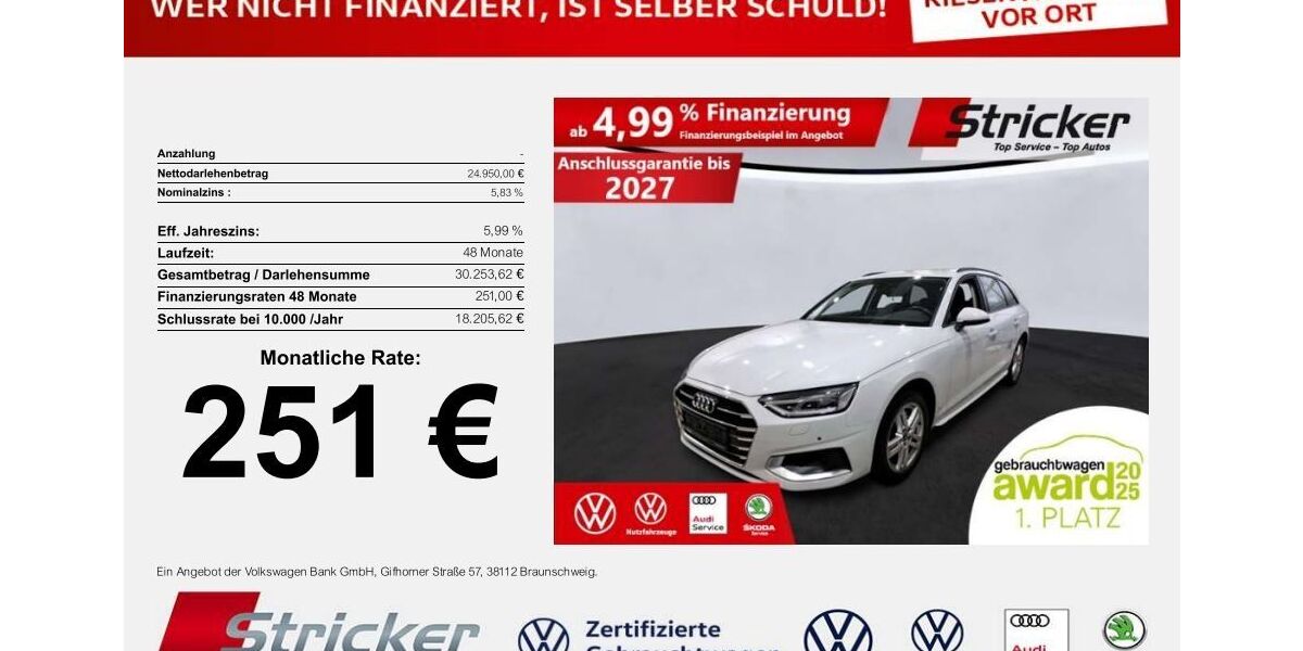 Audi A4 67.950 km 24.949 &euro; Horn-Bad Meinberg 32805