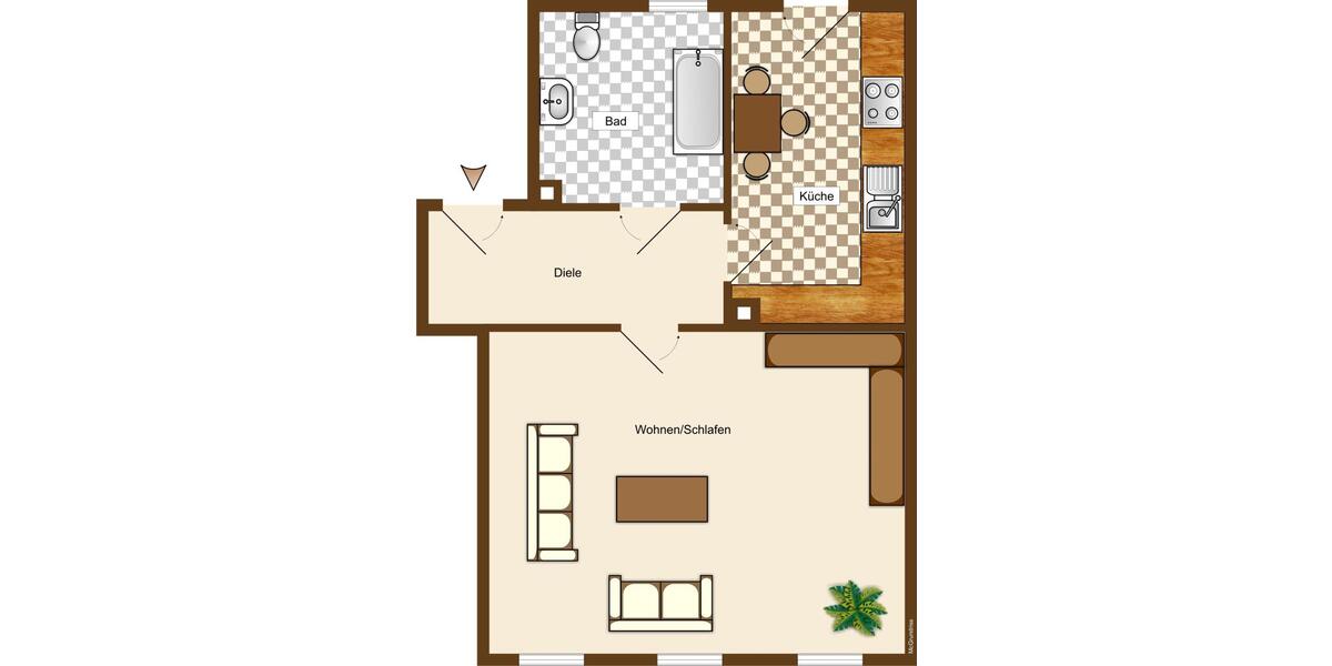 Große 1 Raum-Wohnung mit neuer Einbauküche & Wanne in Gera-Zwötzen! - Etagenwohnung Gera Zwötzen | Angebot:27022916