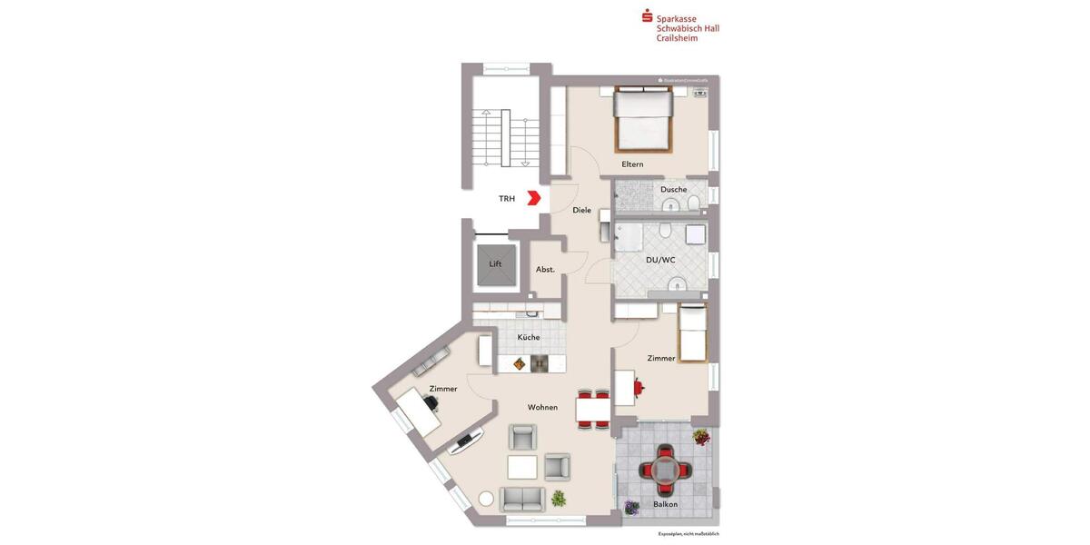 Etagenwohnung Crailsheim - 4 Zimmer, 99 m&sup2;, 1.050&euro; | Angebot:26624240