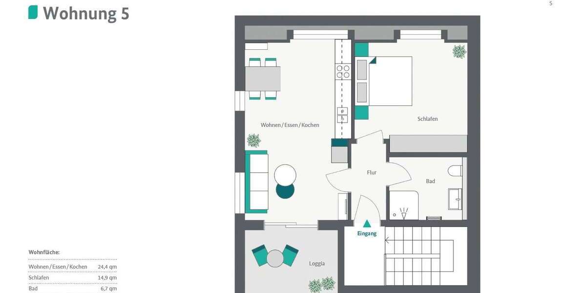 Etagenwohnung Donauwörth - 2 Zimmer, 55 m&sup2;, 715&euro; | Angebot:26500406