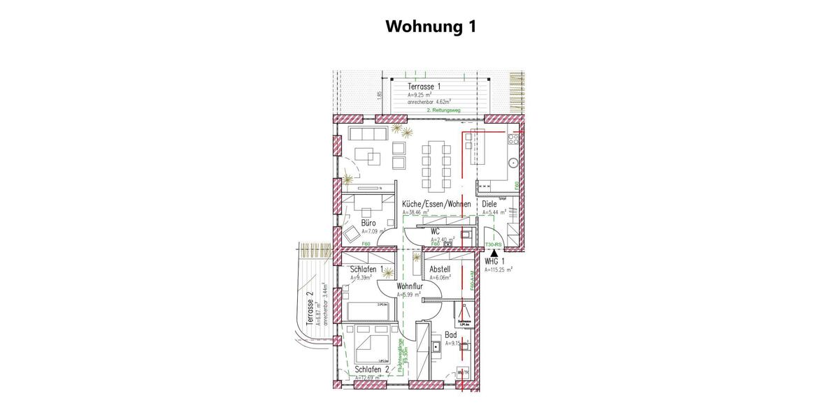 Helle Neubauwohnung mit eigenem Garten im KFW 40 Energiesparhaus Nähe Porta Nigra - Erdgeschoßwohnung Trier Nord | Angebot:26441140