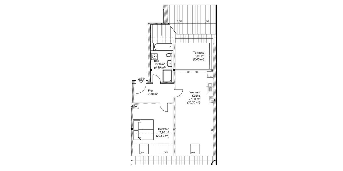 Dachgeschoßwohnung Leipzig Südost - 2 Zimmer, 65 m&sup2;, 775&euro; | Angebot:25414663