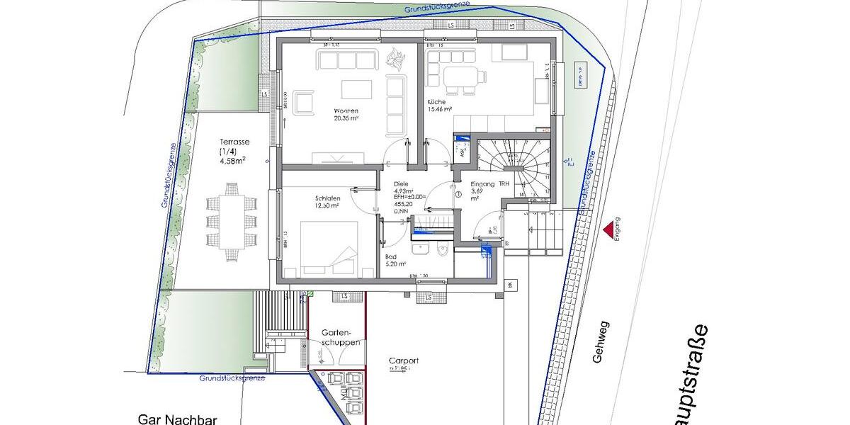 Erdgeschoßwohnung Börtlingen - 2 Zimmer, 63 m&sup2;, 800&euro; | Angebot:26634924