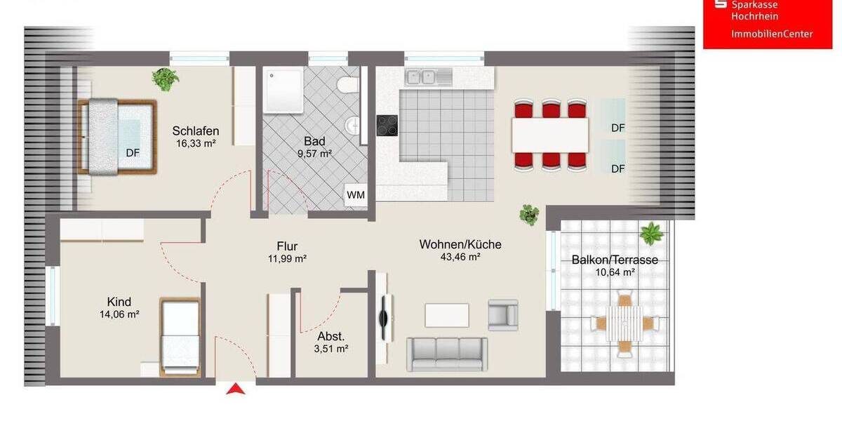 Etagenwohnung Albbruck - 3 Zimmer, 96 m&sup2;, 475.000&euro; | Angebot:26155352