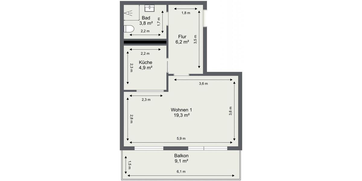 Etagenwohnung Schwedt (Oder) - 1 Zimmer, 39 m&sup2;, 259&euro; | Angebot:26378773