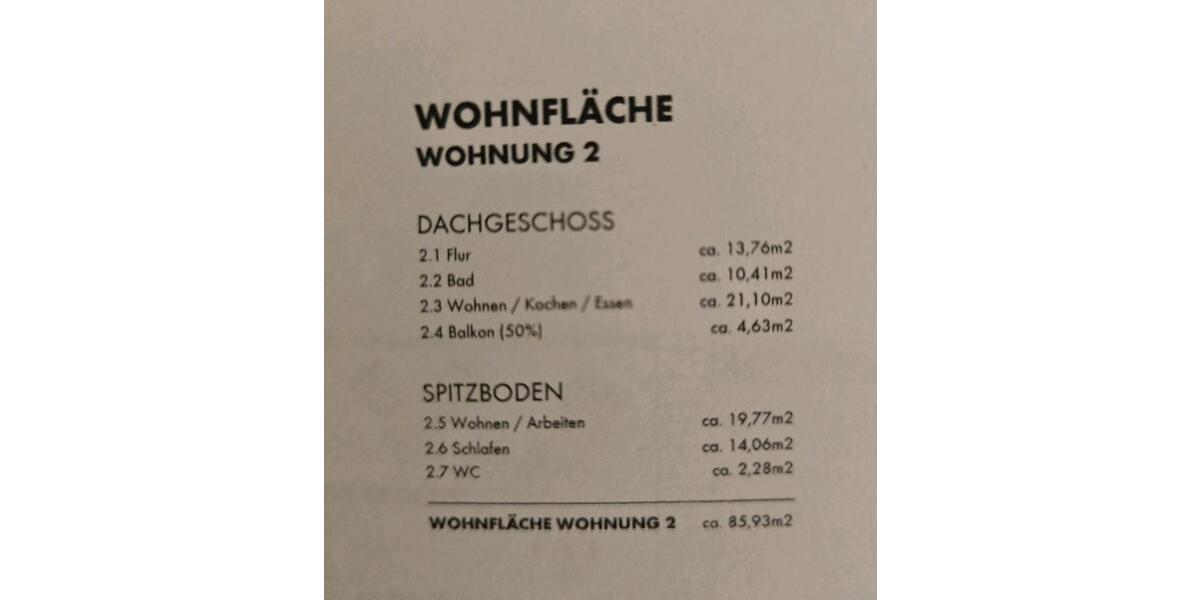 Dachgeschoßwohnung Eggolsheim - 2 Zimmer, 85 m&sup2;, 1.250&euro; | Angebot:26329493