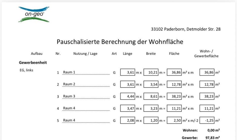 Gewerbeobjekt Paderborn - 1.500&euro; | Angebot:25413124