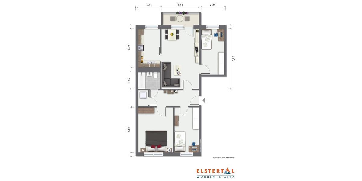 Erdgeschoßwohnung Gera Alt-Bieblach - 4 Zimmer, 80 m&sup2;, 679&euro; | Angebot:25415450