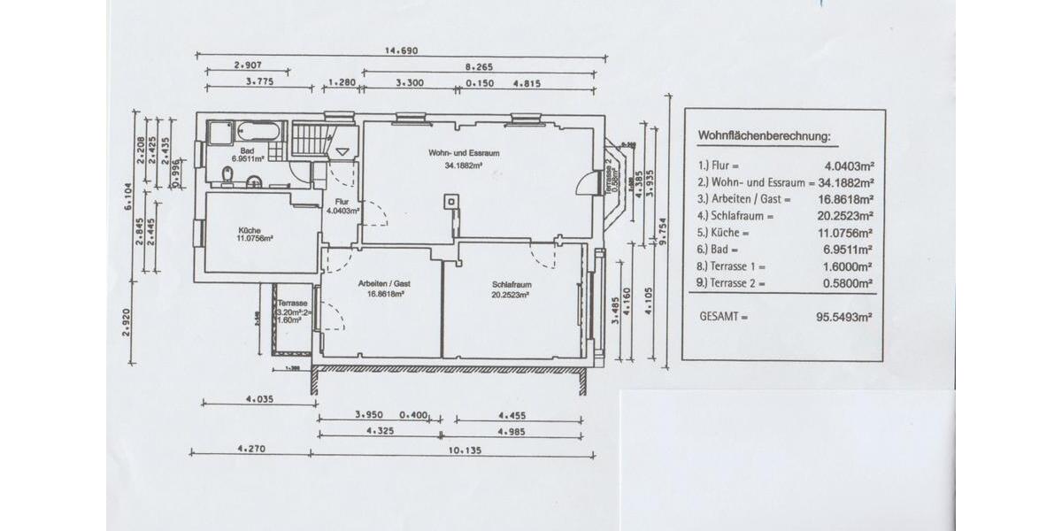 Etagenwohnung Preetz - 3 Zimmer, 96 m&sup2;, 938&euro; | Angebot:26324230