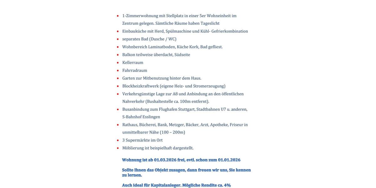 1-Zimmerwohnung zu verkaufen 1 zimmer