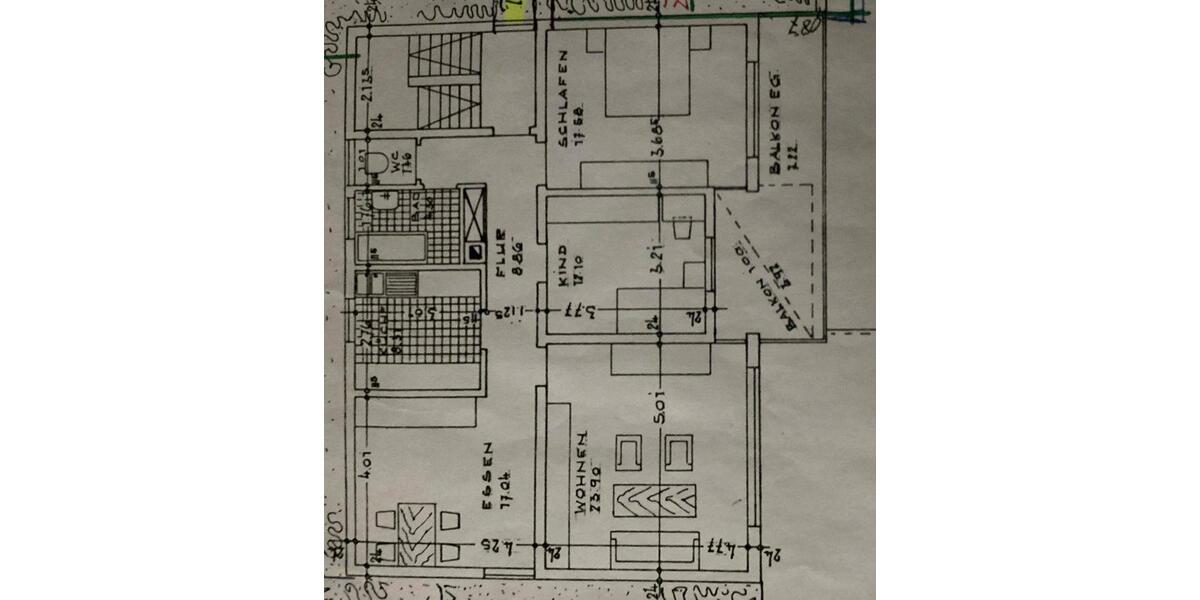 Etagenwohnung Heilbronn Frankenbach - 4 Zimmer, 99 m&sup2;, 1.100&euro; | Angebot:25973961