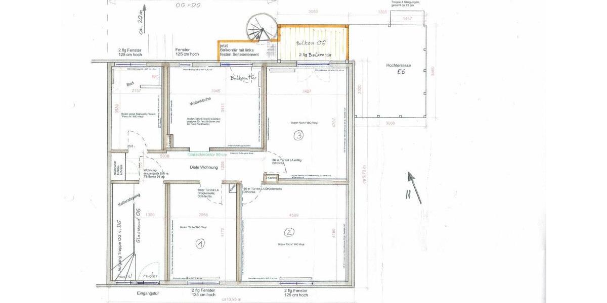 Etagenwohnung Regensburg Ganghofersiedlung - 4 Zimmer, 79 m&sup2;, 1.225&euro; | Angebot:25915910