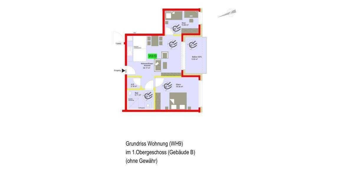 Etagenwohnung Konz Könen - 3 Zimmer, 66 m&sup2;, 261.360&euro; | Angebot:26815849