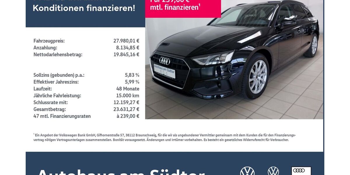 Audi A4 32.000 km 27.980 € Rietberg 33397