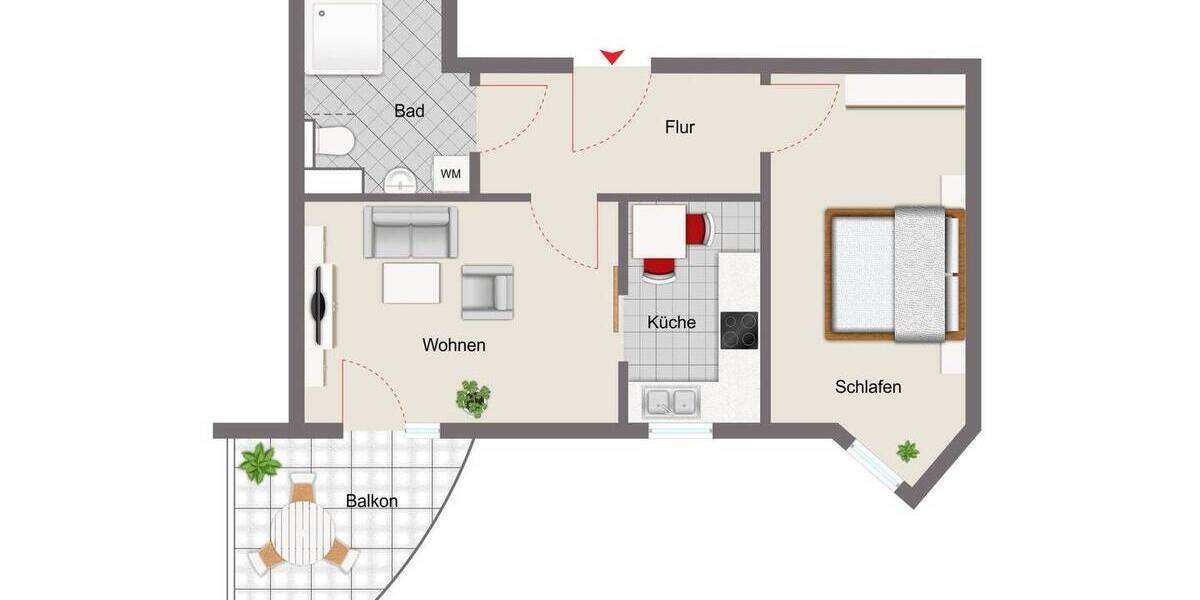 Etagenwohnung Walsrode - 2 Zimmer, 52 m&sup2;, 149.000&euro; | Angebot:26155503