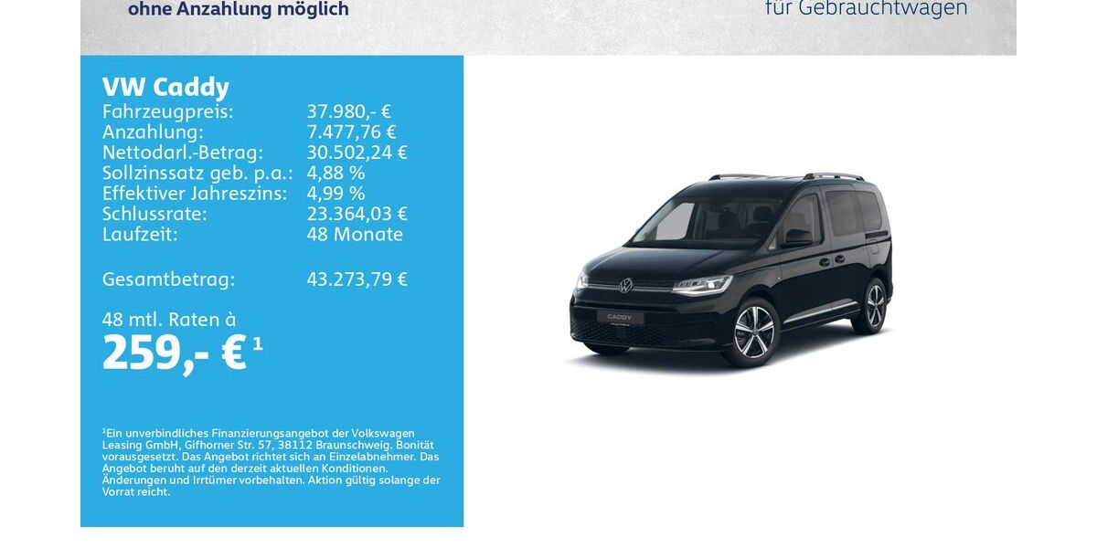 VW Caddy 5.500 km 37.980 &euro; Würzburg 97076