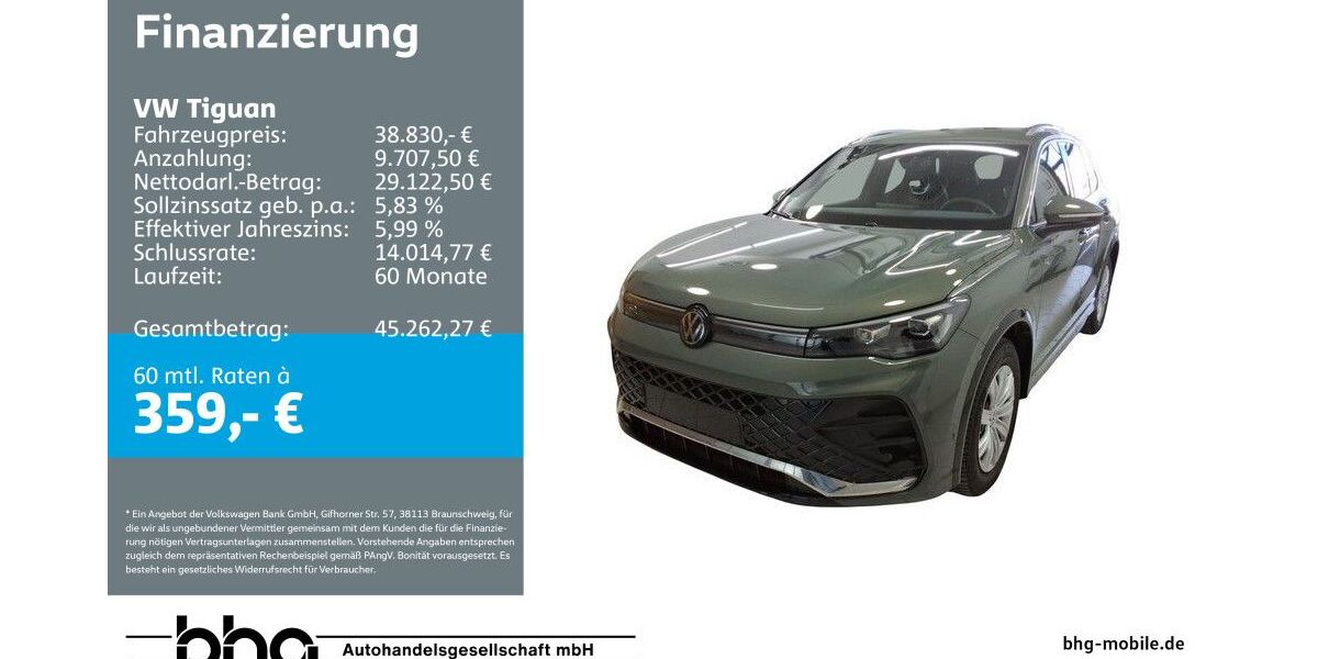 VW Tiguan 9.407 km 38.830 &euro; Balingen 72336