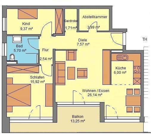 Etagenwohnung Halle/Saale Saaleaue - 3 Zimmer, 85 m&sup2;, 320.000&euro; | Angebot:25095190