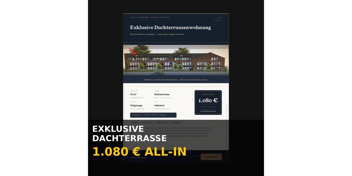 Dachgeschoßwohnung Meppen - 2 Zimmer, 72 m&sup2;, 800&euro; | Angebot:26677772