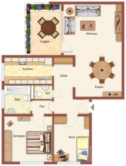 Stilvolle 3-Zimmerwohnung in ruhiger Lage von Hanau zimmer