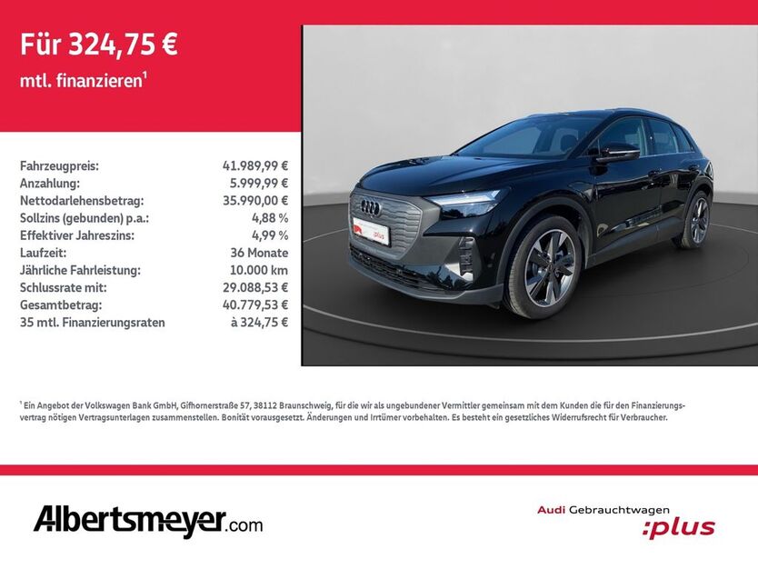 Audi Q4 e-tron 16.313 km 41.990 € Nordhausen 99734