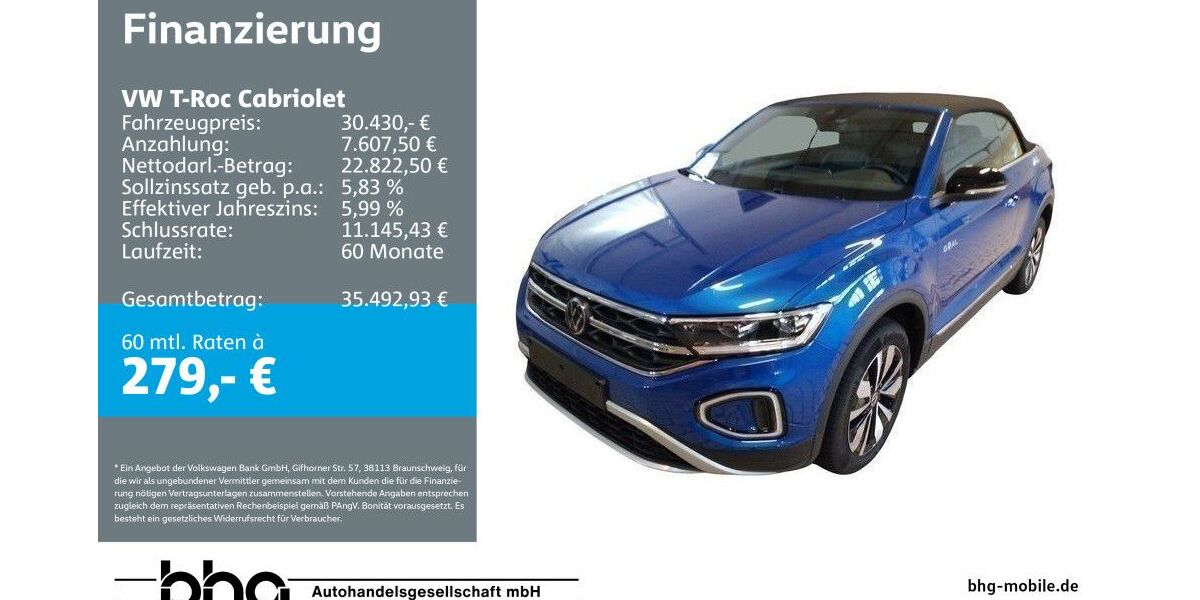 VW T-Roc 6.467 km 30.430 &euro; Bühl 77815