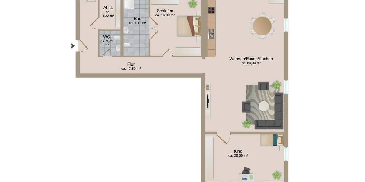 Erdgeschoßwohnung Muldestausee - 3 Zimmer, 124 m&sup2;, 1.528&euro; | Angebot:24918544