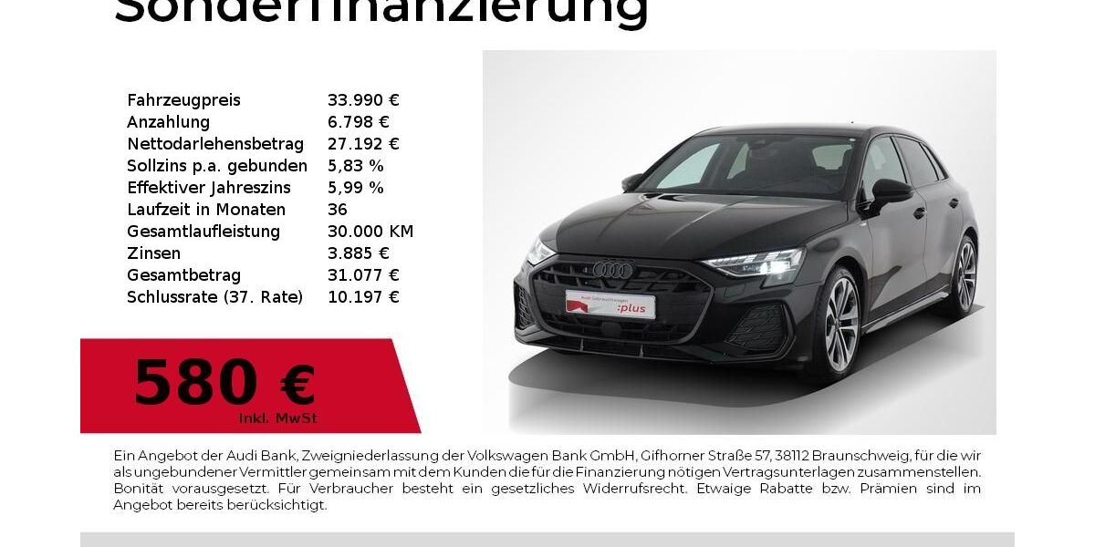 Audi A3 7.800 km 33.990 &euro; Nürnberg 90441