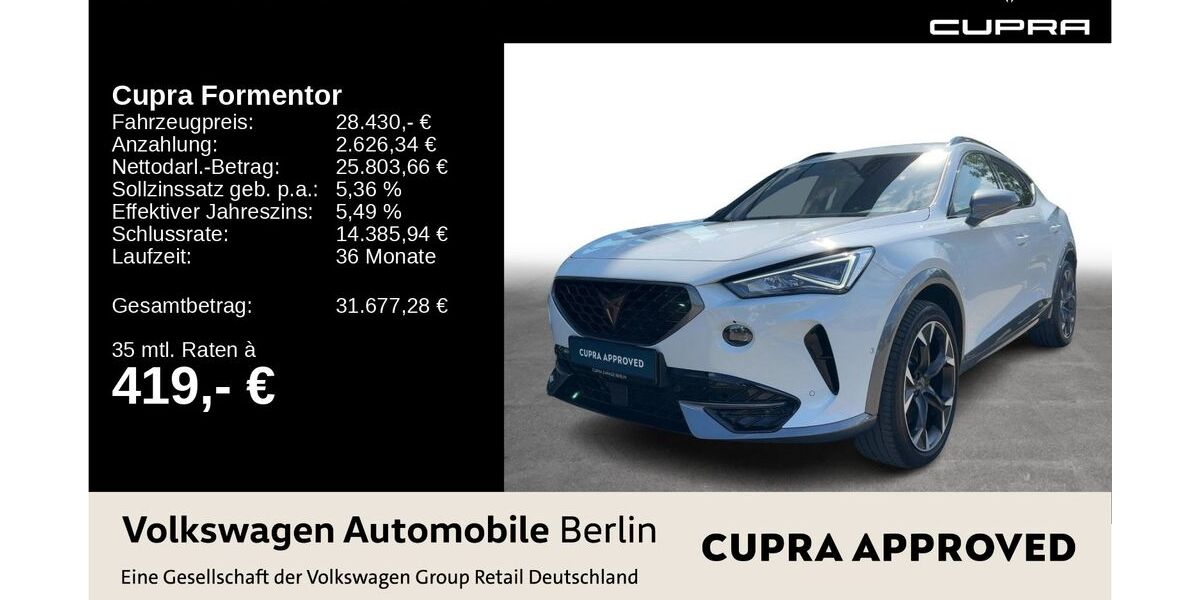 Cupra Formentor 37.920 km 28.430 &euro; Berlin 13089
