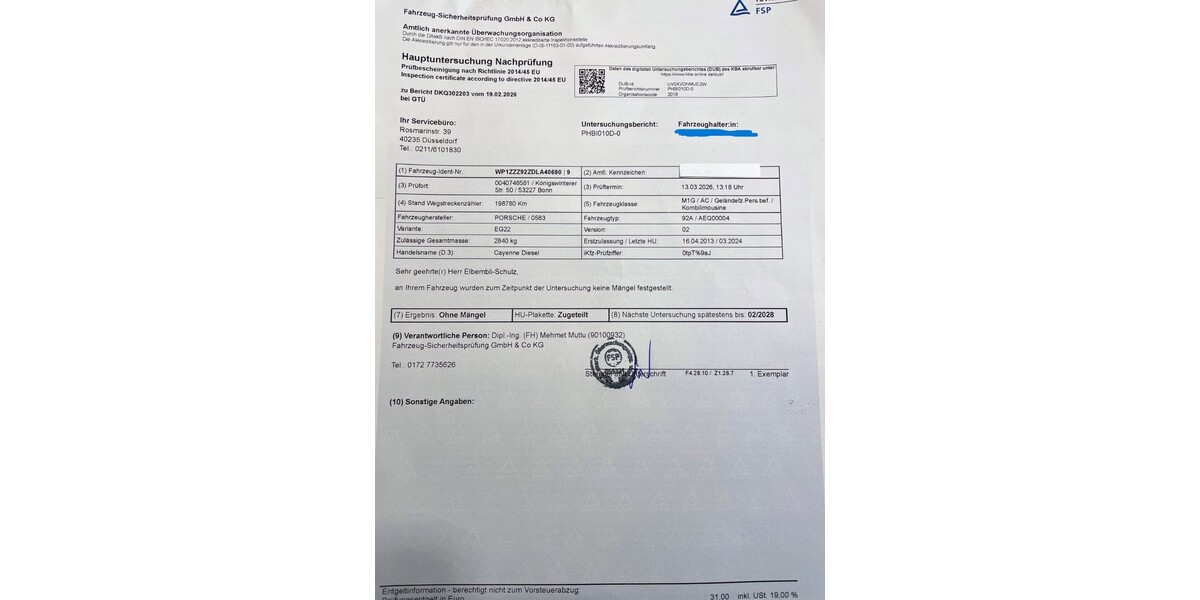 Porsche Cayenne 199.000 km 26.600 &euro; Bonn 53111