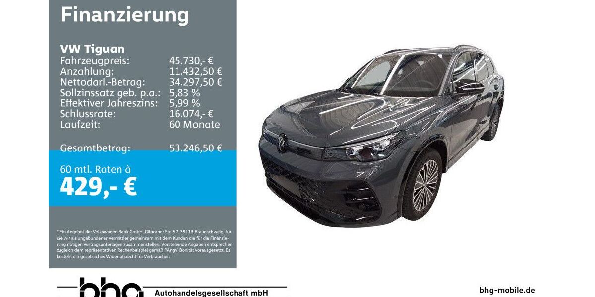 VW Tiguan 6.390 km 45.730 &euro; Rottweil 78628