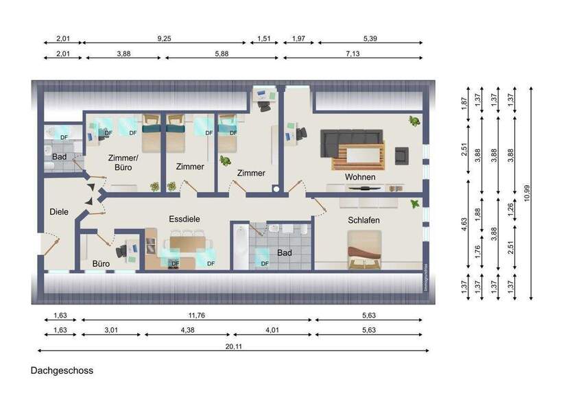 Wohnen und Arbeiten - Große Wohnung mit separatem Büro oder Gästeapartment in Nittendorf! 5 zimmer