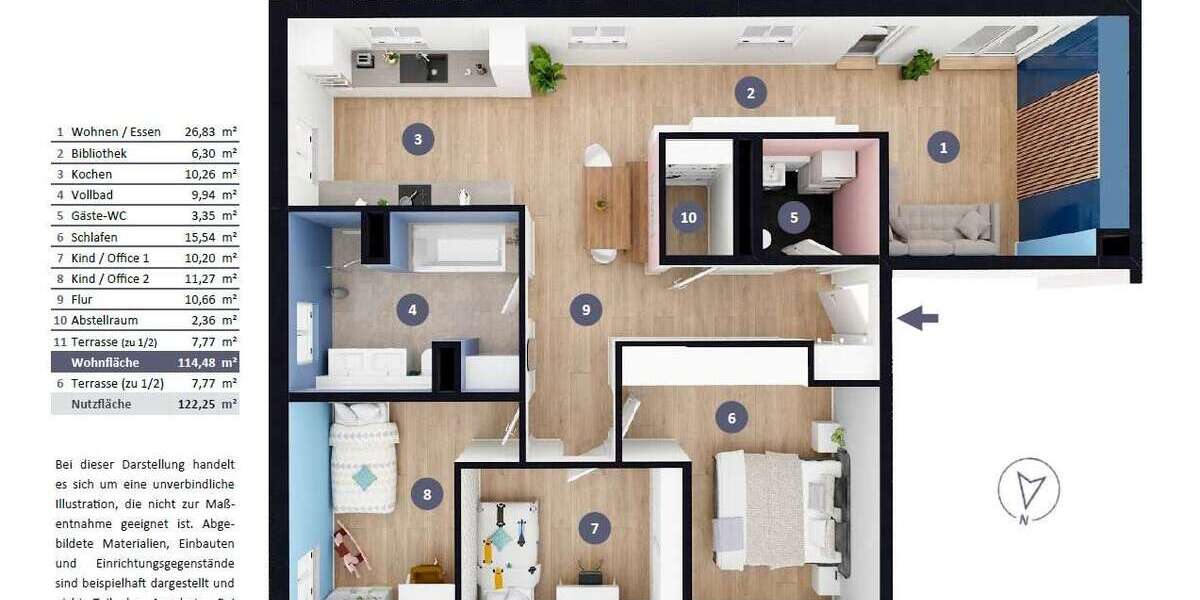 Offenes Wohnkonzept | Schwellenfrei erreichbar | 2 TG-Stellplätze uvm. - Dachgeschoßwohnung Unterhaching | Angebot:24821307