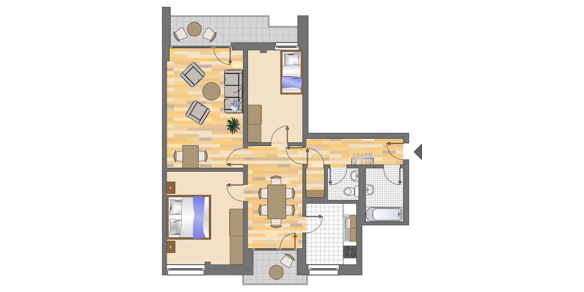 Wohnung zum Mieten in Düsseldorf 913 € 79.4 m² 3 zimmer